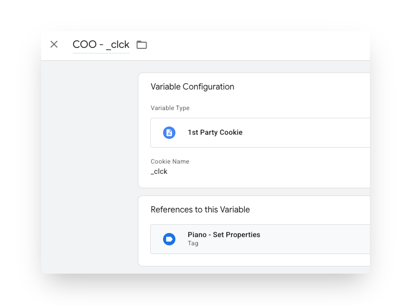 Configuration GTM et Piano