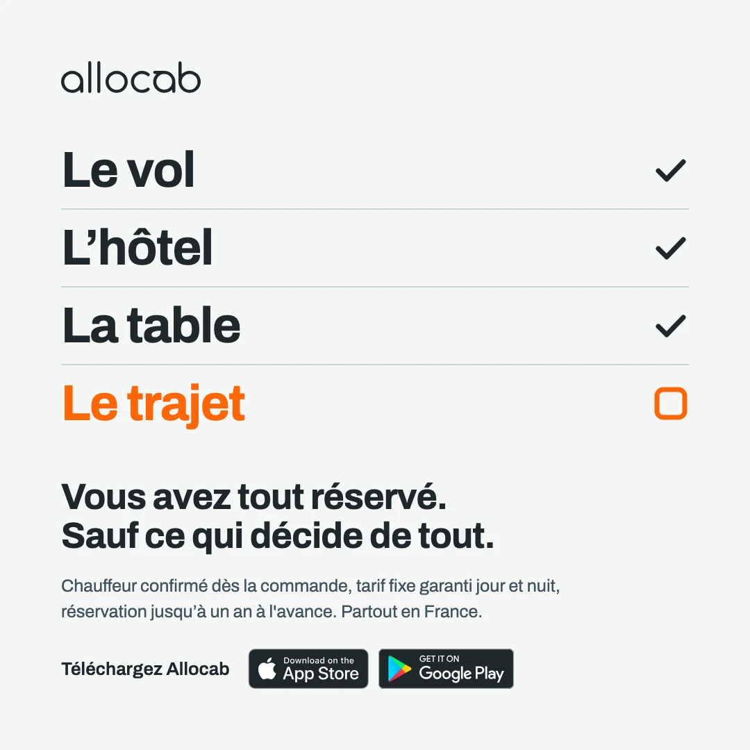 Publicité Allocab : la liste du départ