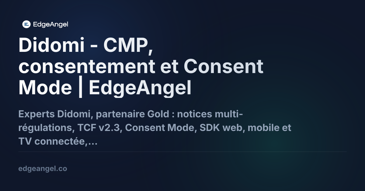 Agence Didomi & CMP : Expertise Gestion du Consentement (Gold Partner)